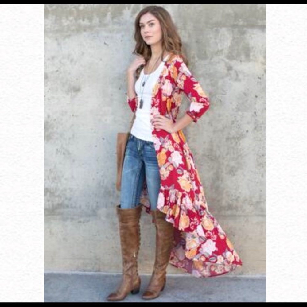 NWOT Joyfolie Mila floral dress/long cardigan